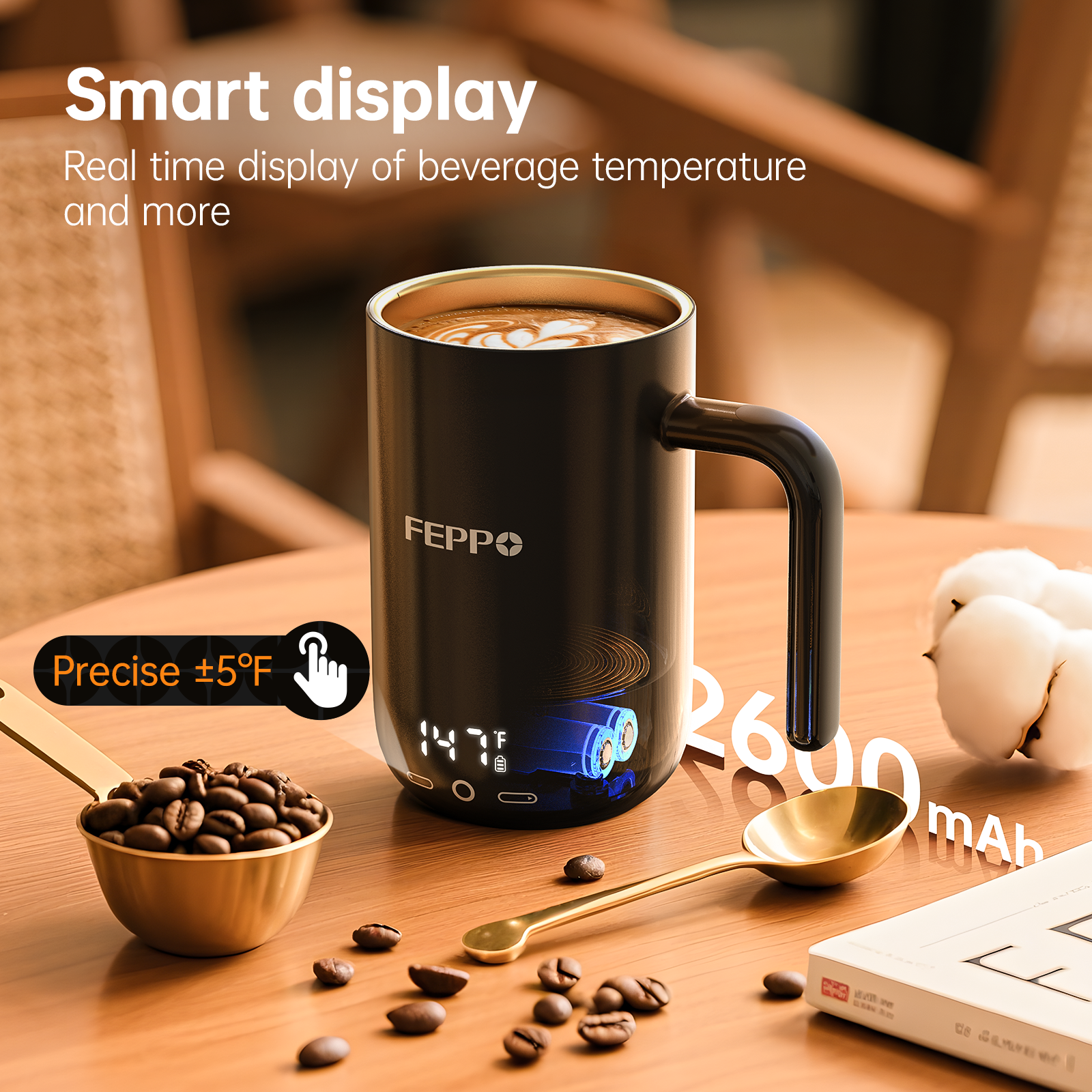 Feppo Temperature Control Heated Coffee Mug