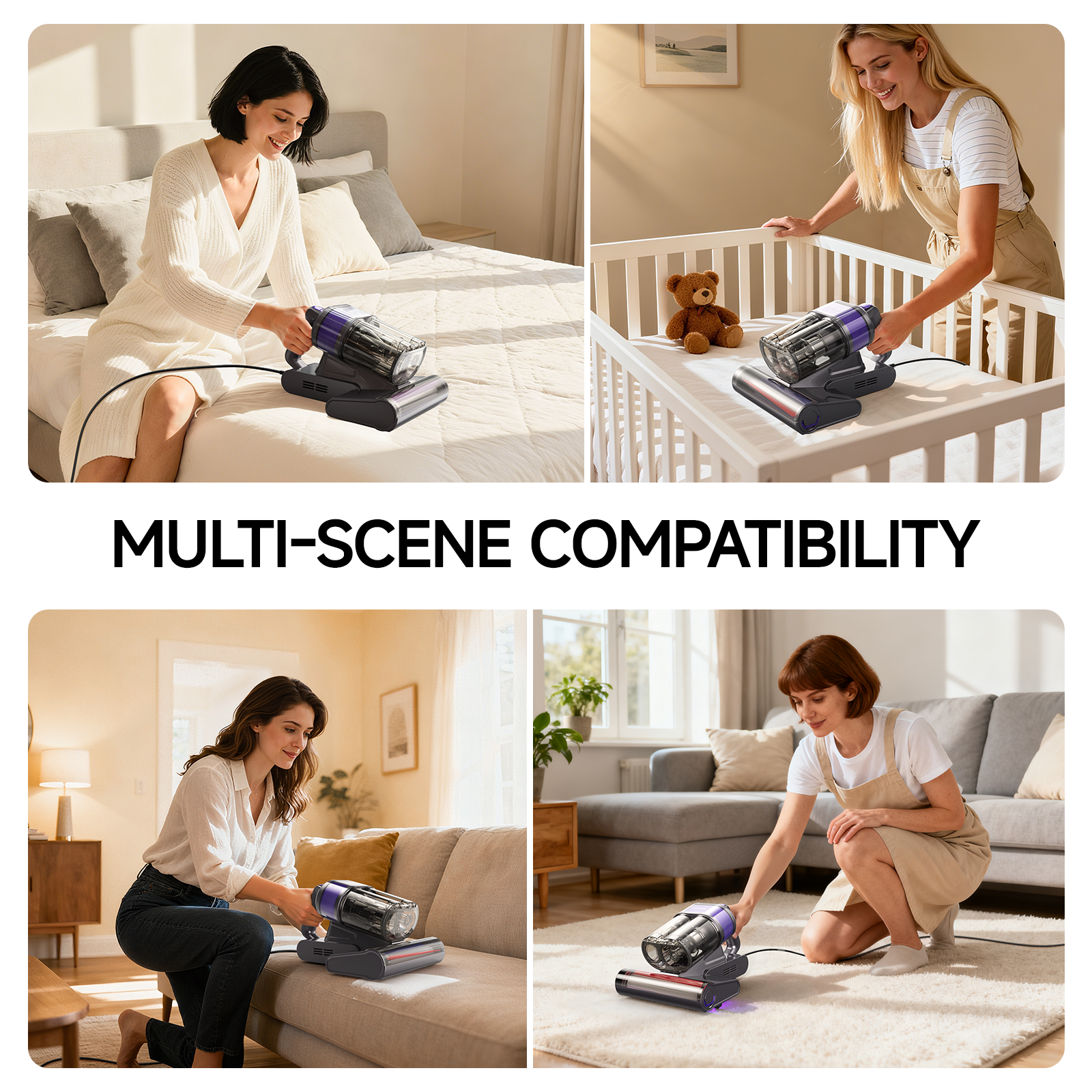 FEPPO Mattress Vacuum Cleaner, 4-in-1 Bed Vacuum Cleaner PRO,140°F Hot Air, HEPA Filter for Bed, Sofa, Crib