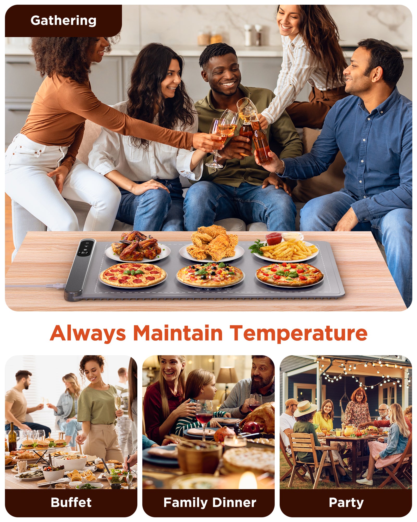 FEPPO Warming Mat GEN2 Graphene Fast Full Surface Electric Warming Tray