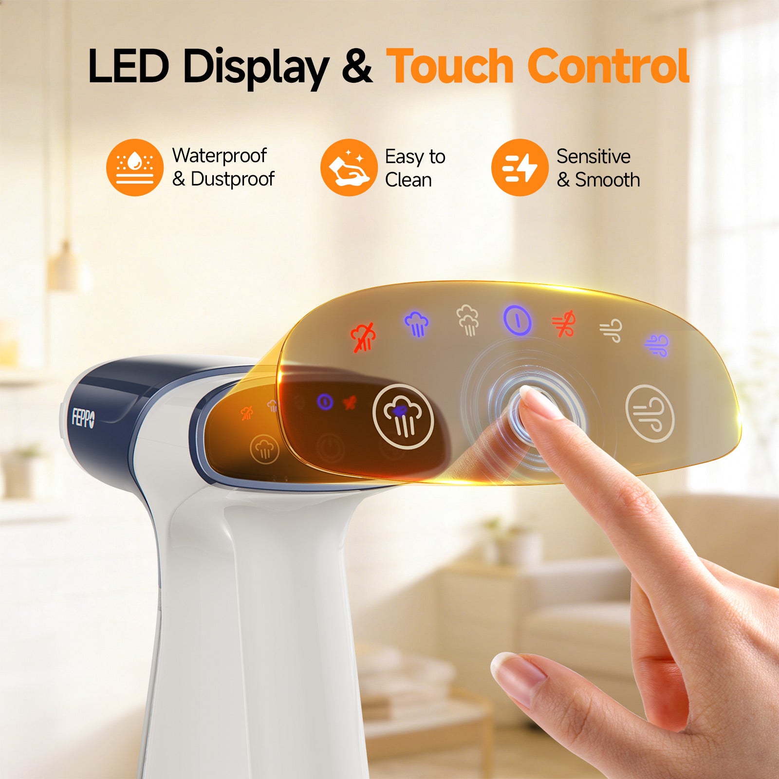 FEPPO 2-in-1 Vacuum Garment Steamer & Steam Iron with Suction