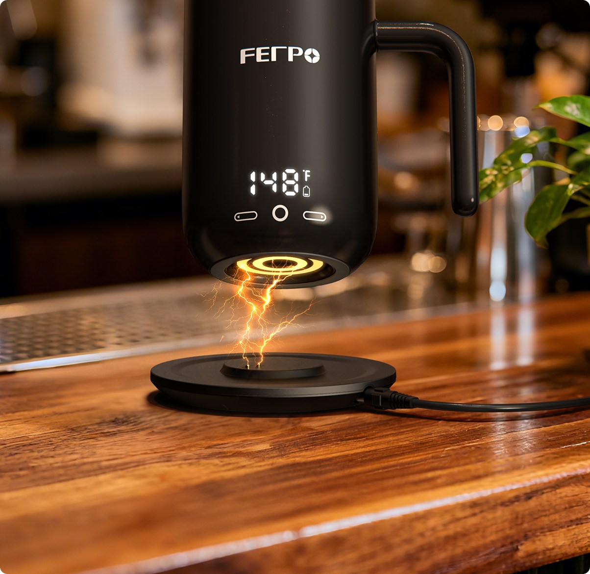 Feppo Temperature Control Heated Coffee Mug, 360° charging