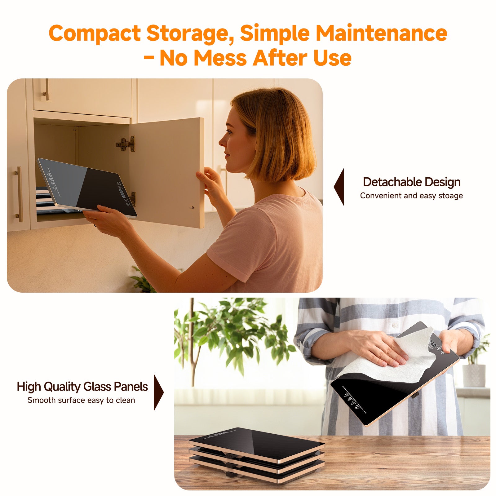 FEPPO 4-in-1 Electric Warming Tray with Timer & Temp Control Buffet Food Warmer 33"x15"