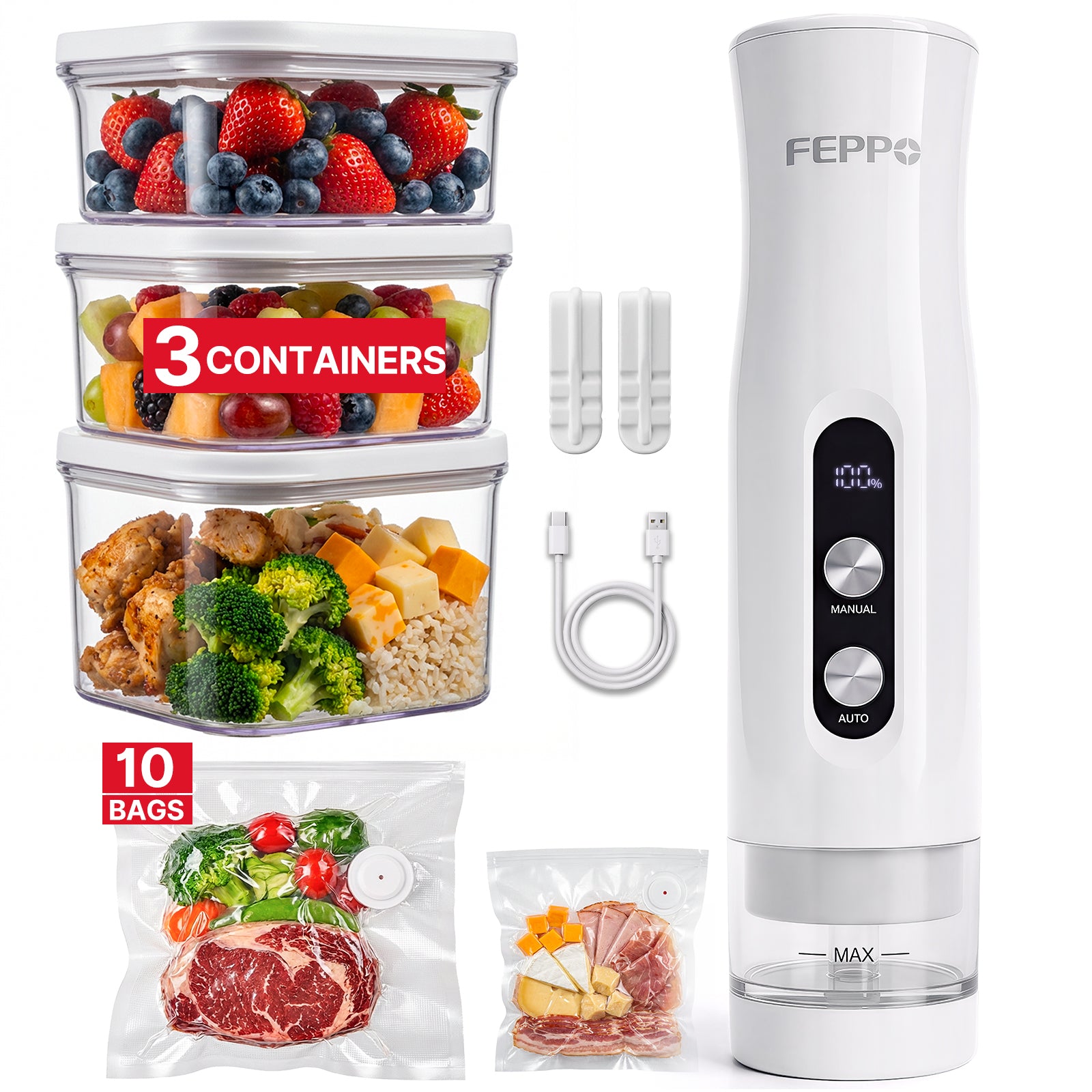 FEPPO Compact Food Vacuum Sealer VM12