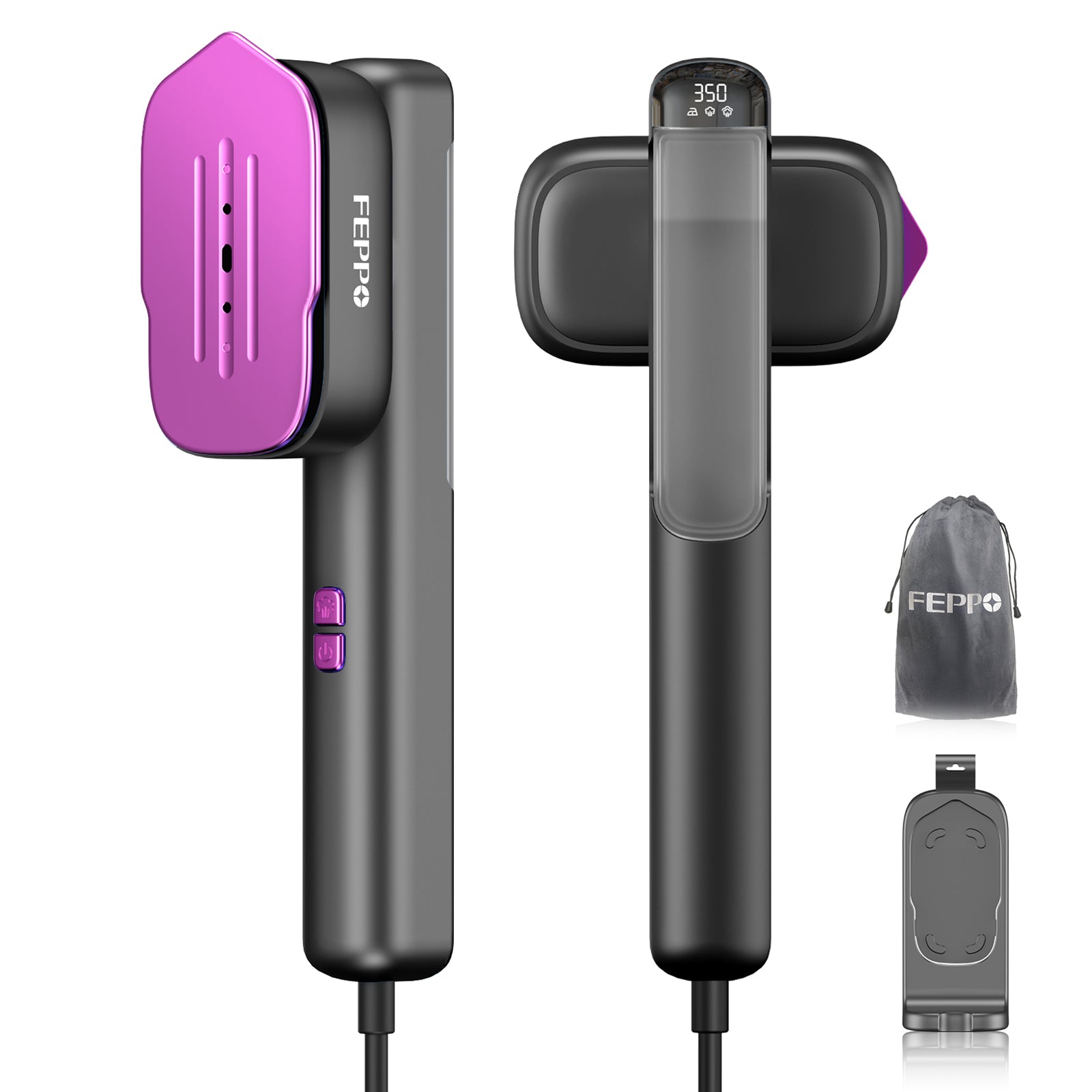 FEPPO Travel Clothes Steamer & Iron 2-in-1 – 1100W Portable Garment Steamer, Dual Voltage 110-240V, Fast Heat-Up, Travel Size - FEPPO