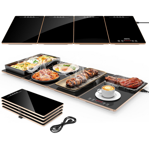FEPPO modulares 4-in-1-Wärmetablett mit 10 Temperatureinstellungen
