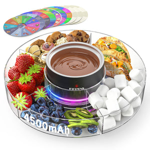 FEPPO Fondue Cordless Rotating Tray with Mood Light