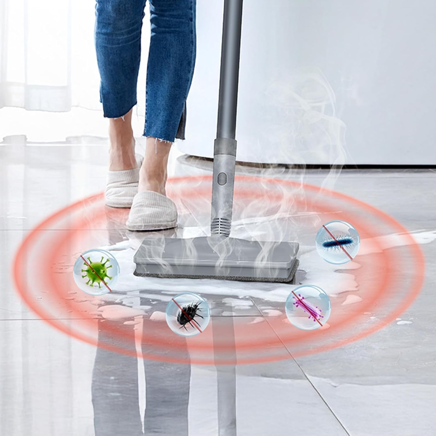 2 Pack - FEPPO Universal Steam Mop Replacement Microfiber Pads, compatible with FEPPO Steam Mop & Most steam mops - Washable, Durable Pads for Floors, Hardwood, Tile