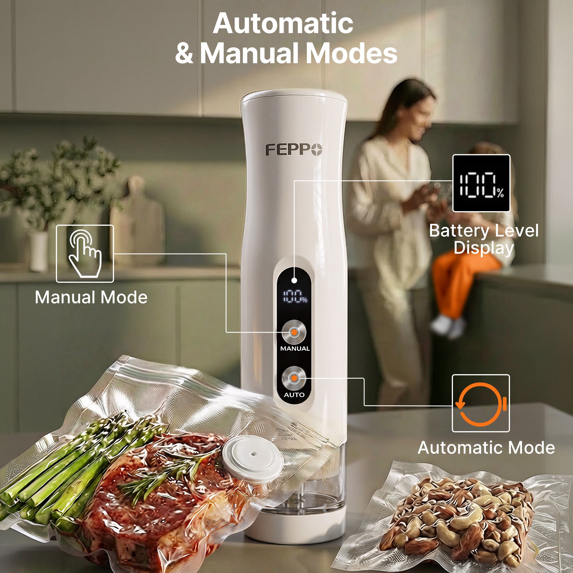 FEPPO Compact Food Vacuum Sealer VM12