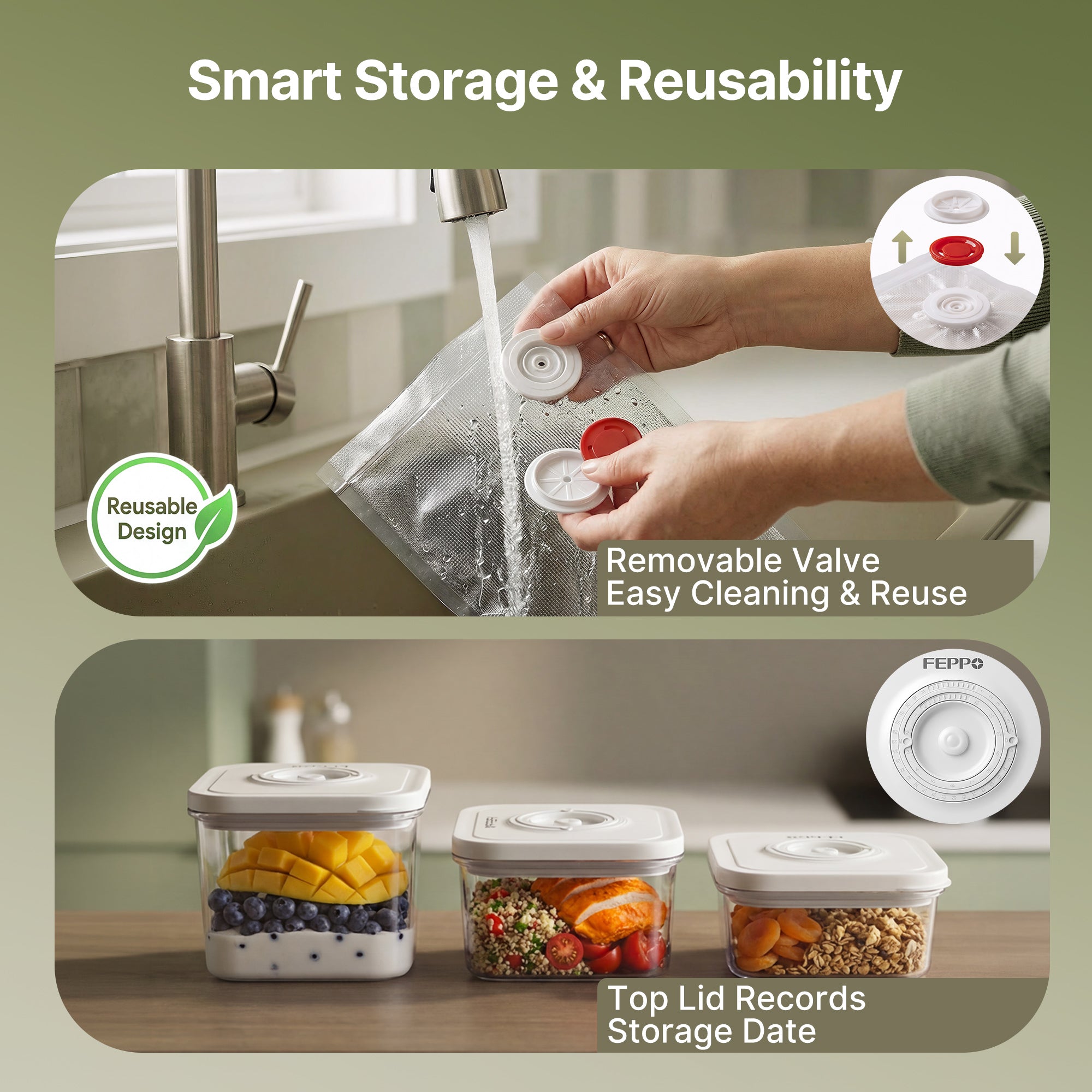 FEPPO Compact Food Vacuum Sealer VM12