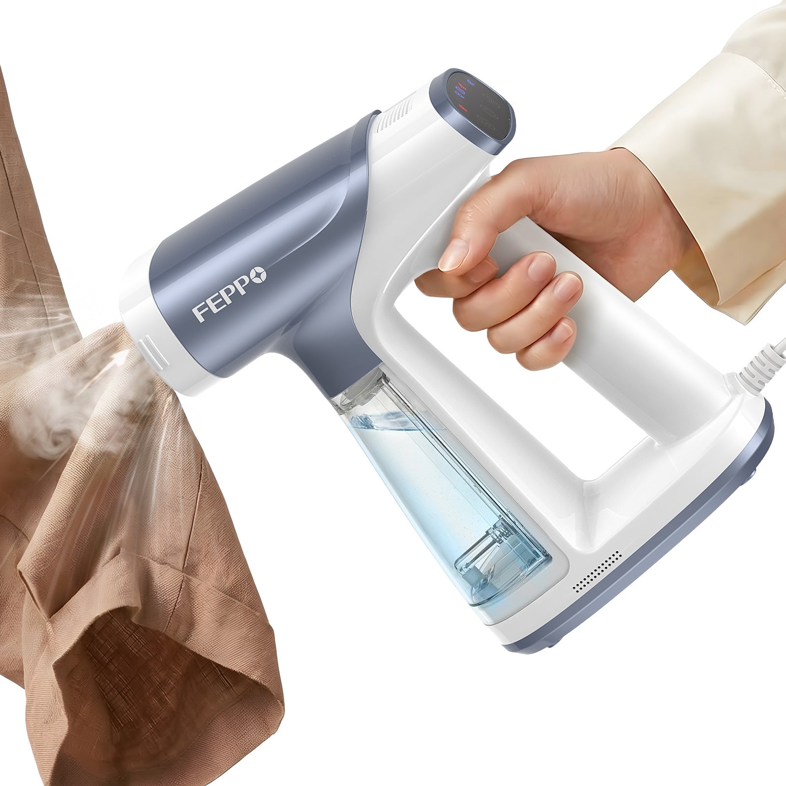 FEPPO 2-in-1 Vacuum Garment Steamer & Steam Iron with Suction