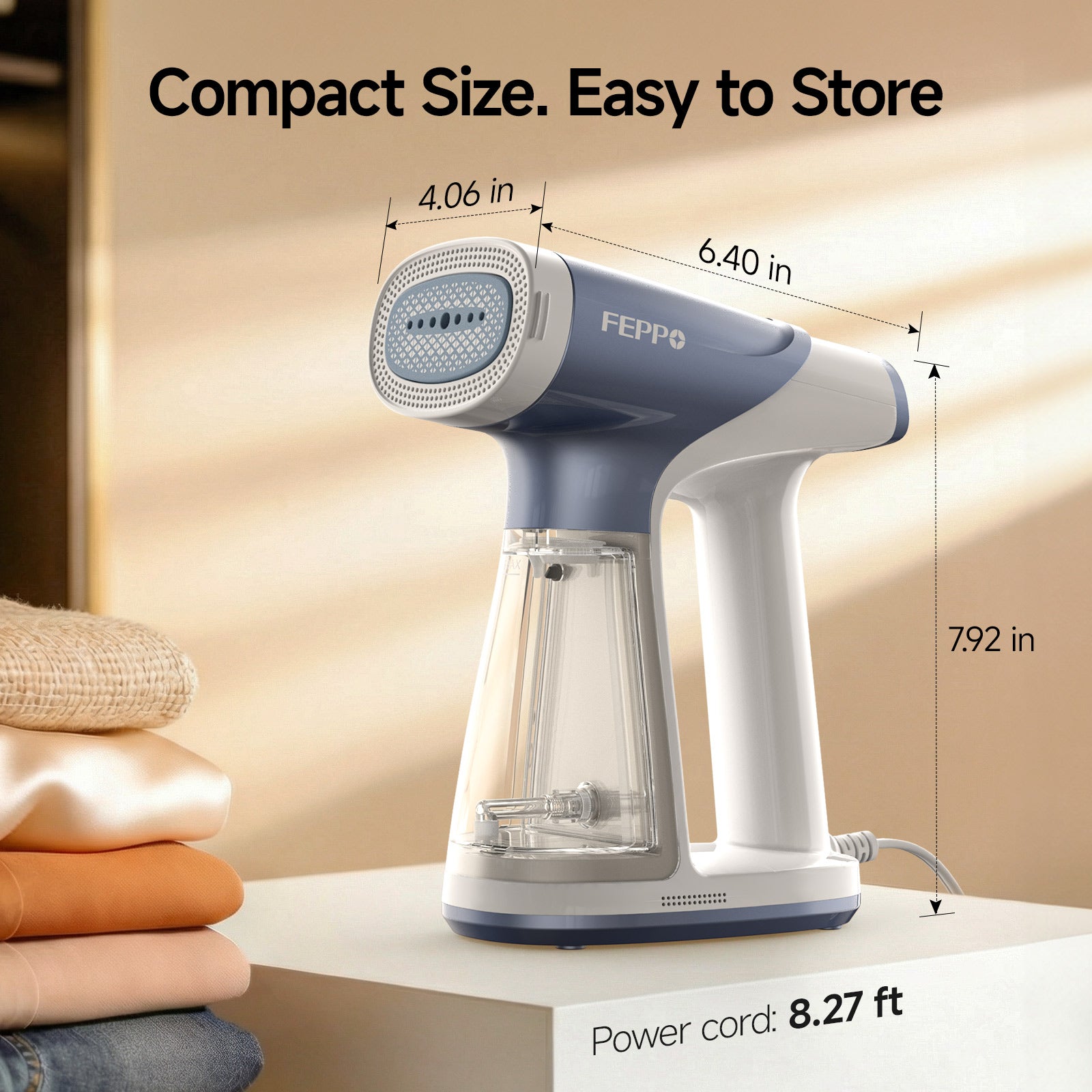 FEPPO 2-in-1 Vacuum Garment Steamer & Steam Iron with Suction