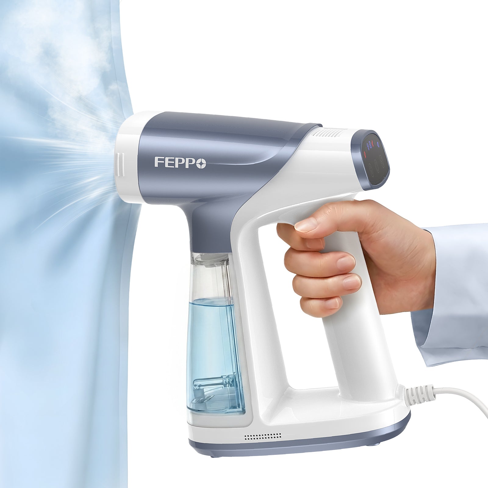 FEPPO 2-in-1 Vacuum Garment Steamer & Steam Iron with Suction