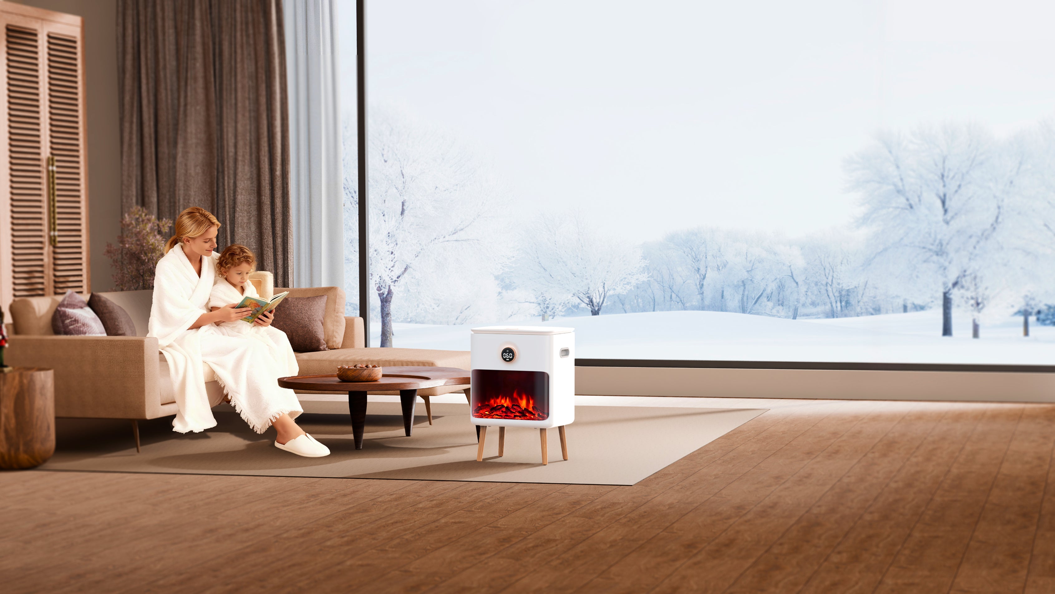 FEPPO Large Heated Towel Warmer Bucket, White