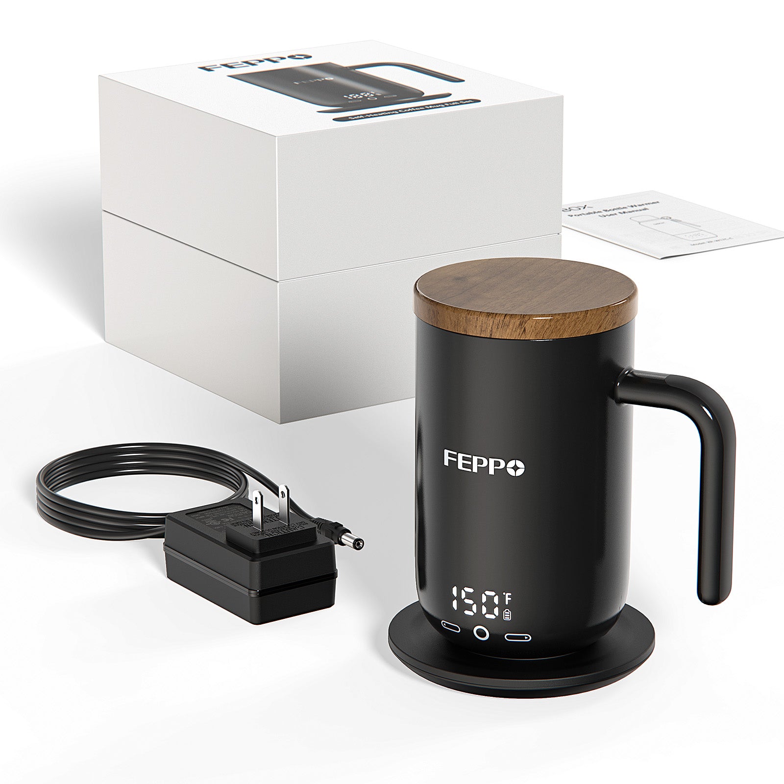 Feppo Temperature Control Heated Coffee Mug, packaging