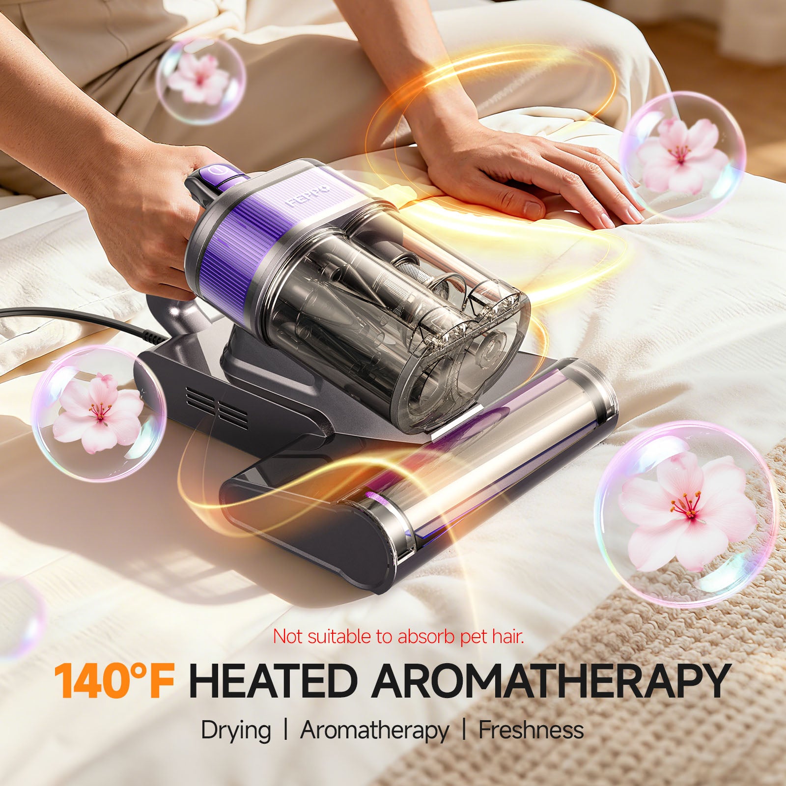 Feppo Vacuum Cleaer ith 140°F Heated Aromatherapy