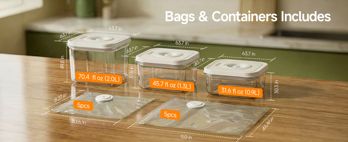 Bags & Containers Included