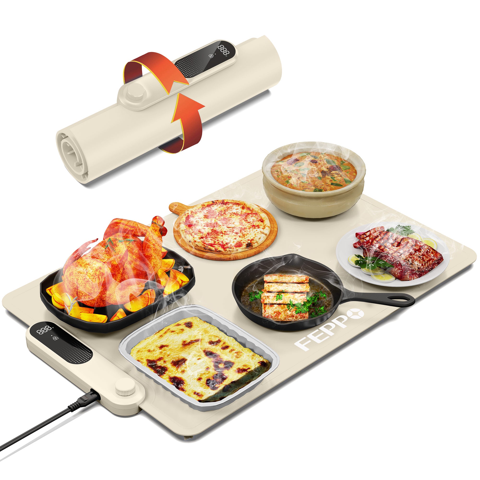 FEPPO Food Warming Mat GEN1 Portable Silicone Electric Warming Tray - FEPPO