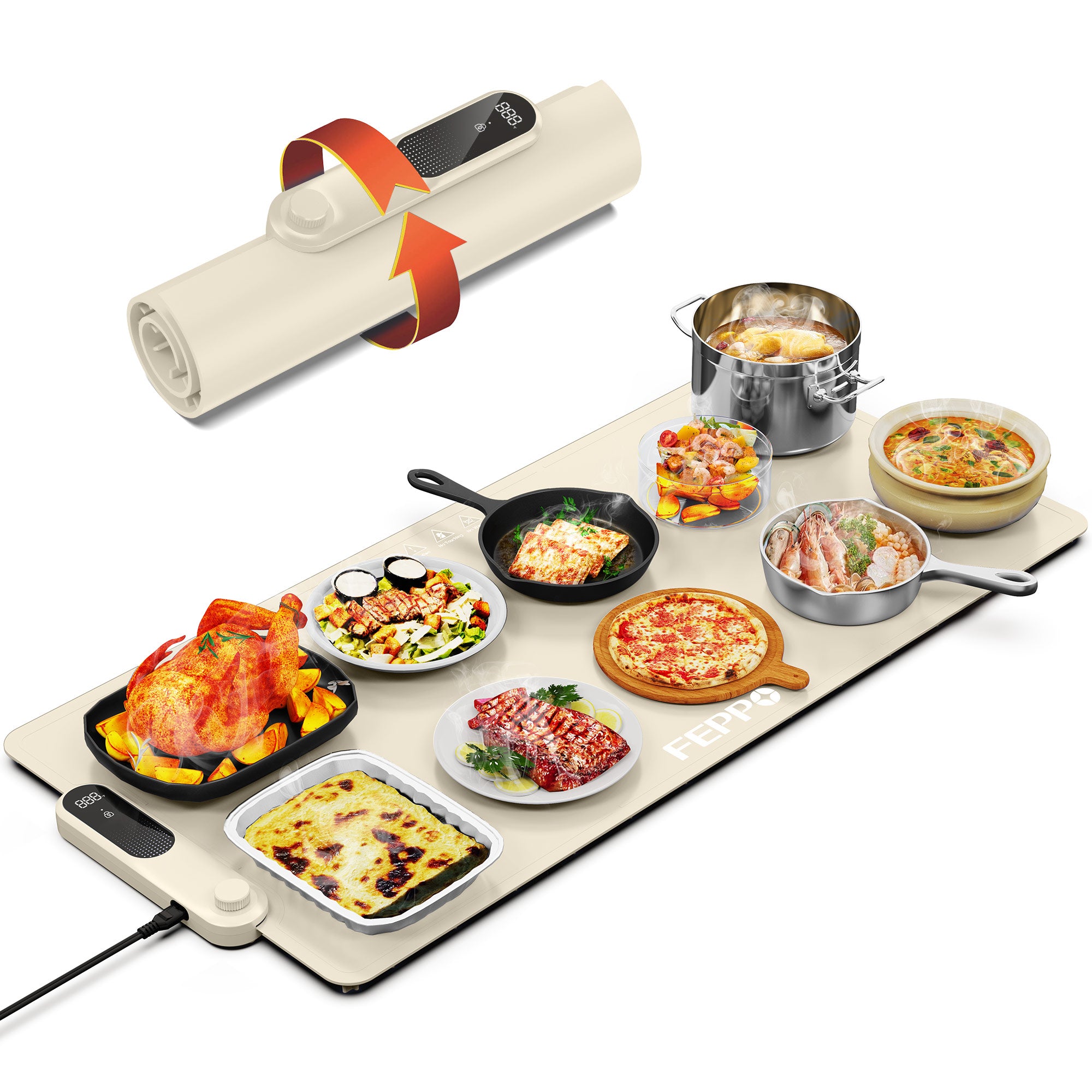FEPPO Food Warming Mat GEN1 Portable Silicone Electric Warming Tray - FEPPO