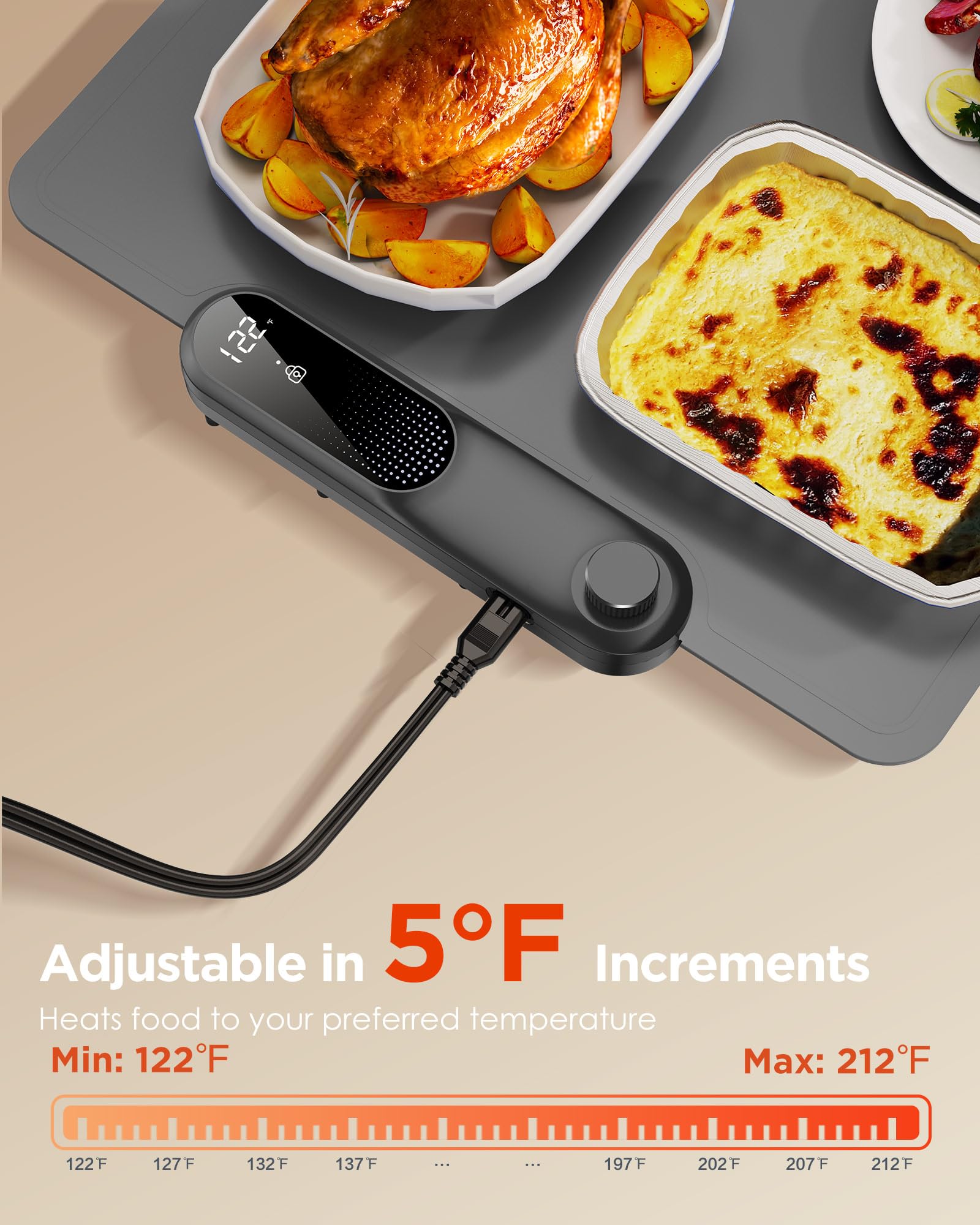 FEPPO Food Warming Mat GEN1 Portable Silicone Electric Warming Tray - FEPPO