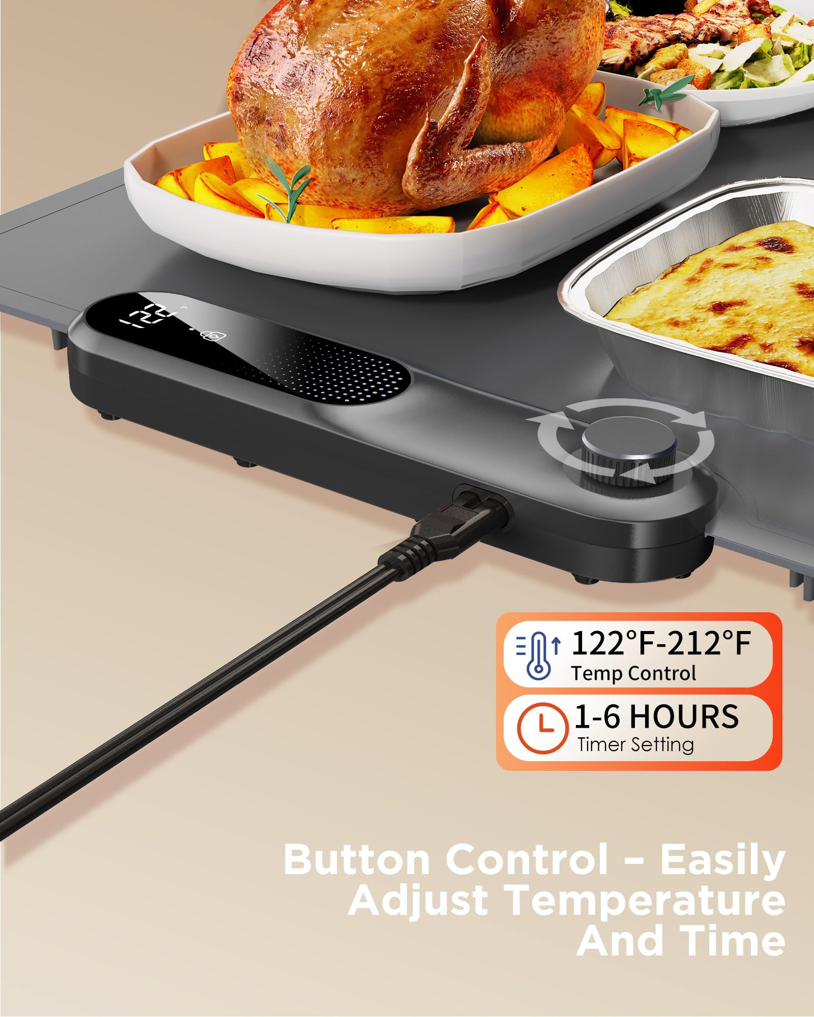 FEPPO Food Warming Mat GEN1 Portable Silicone Electric Warming Tray - FEPPO