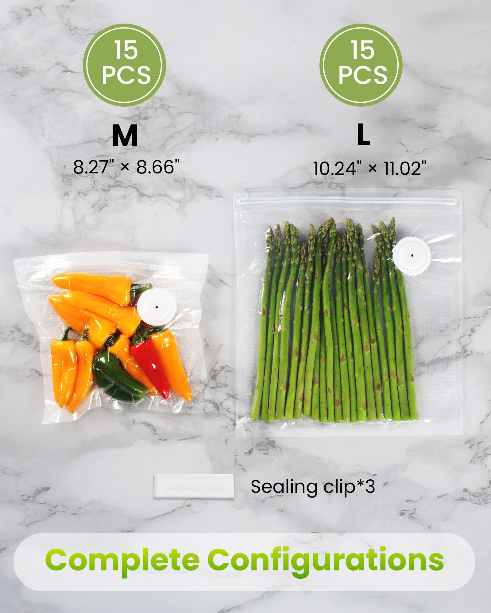 FEPPO Food Vacuum Sealer with Visible Water Tank + 30 Reusable Bags - FEPPO